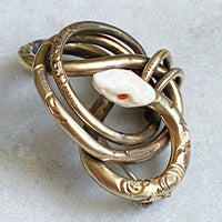 9K Antique Lover’s Knot Brooch with Hand-carved Snake’s Head